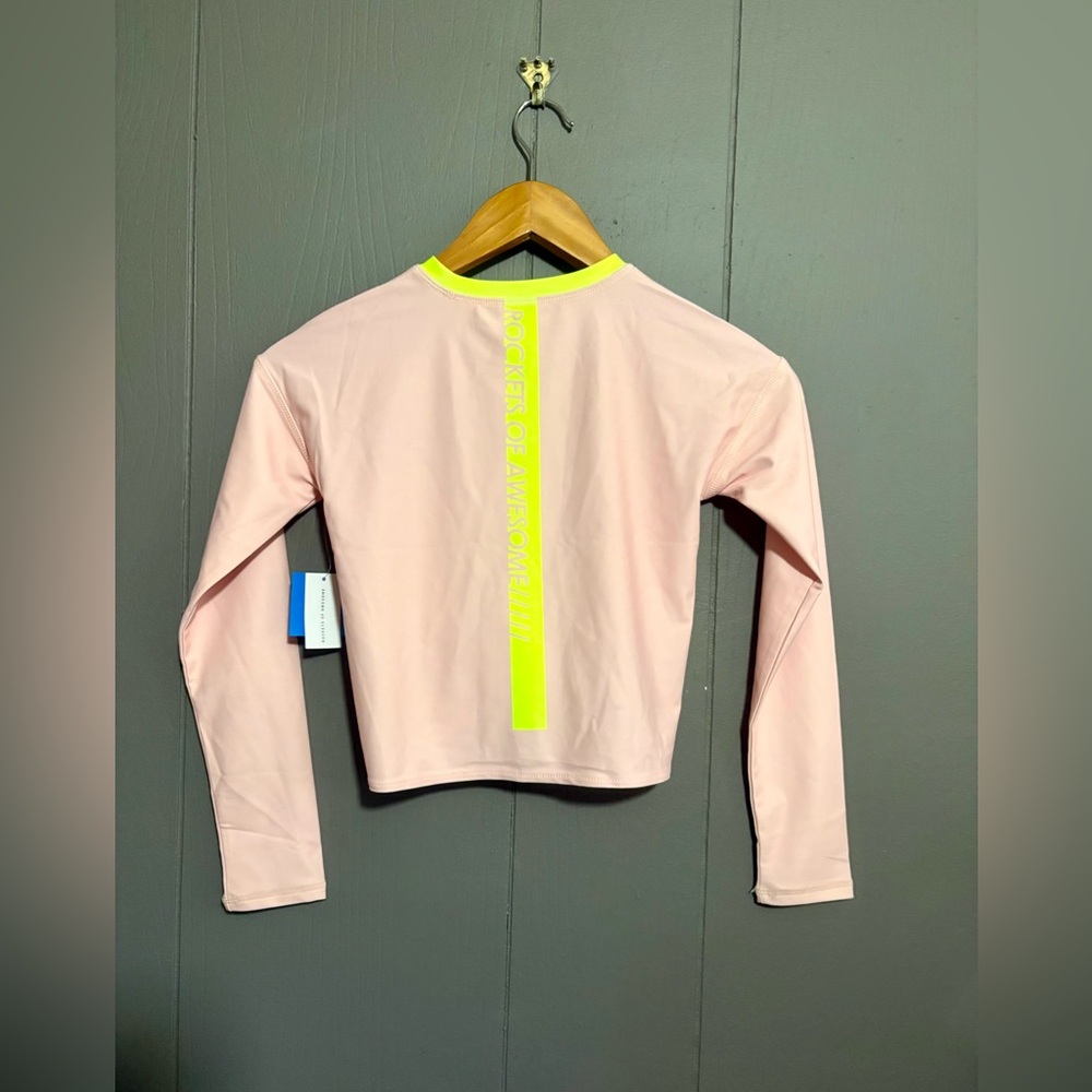 ROCKETS OF AWESOME Long Sleeve Pink Rash Guard Top - Picture 3 of 7